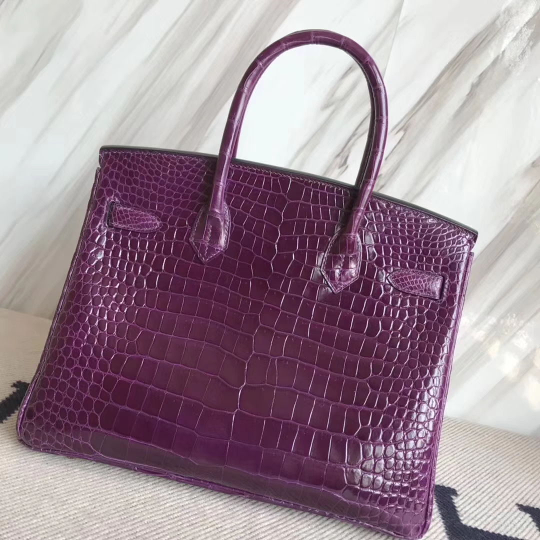 エルメスバーキンレディースバッグエルメスシャイニーオーストラリアンガルフクロコダイルレザープラチナバッグBirkin30CMゴールドバックル