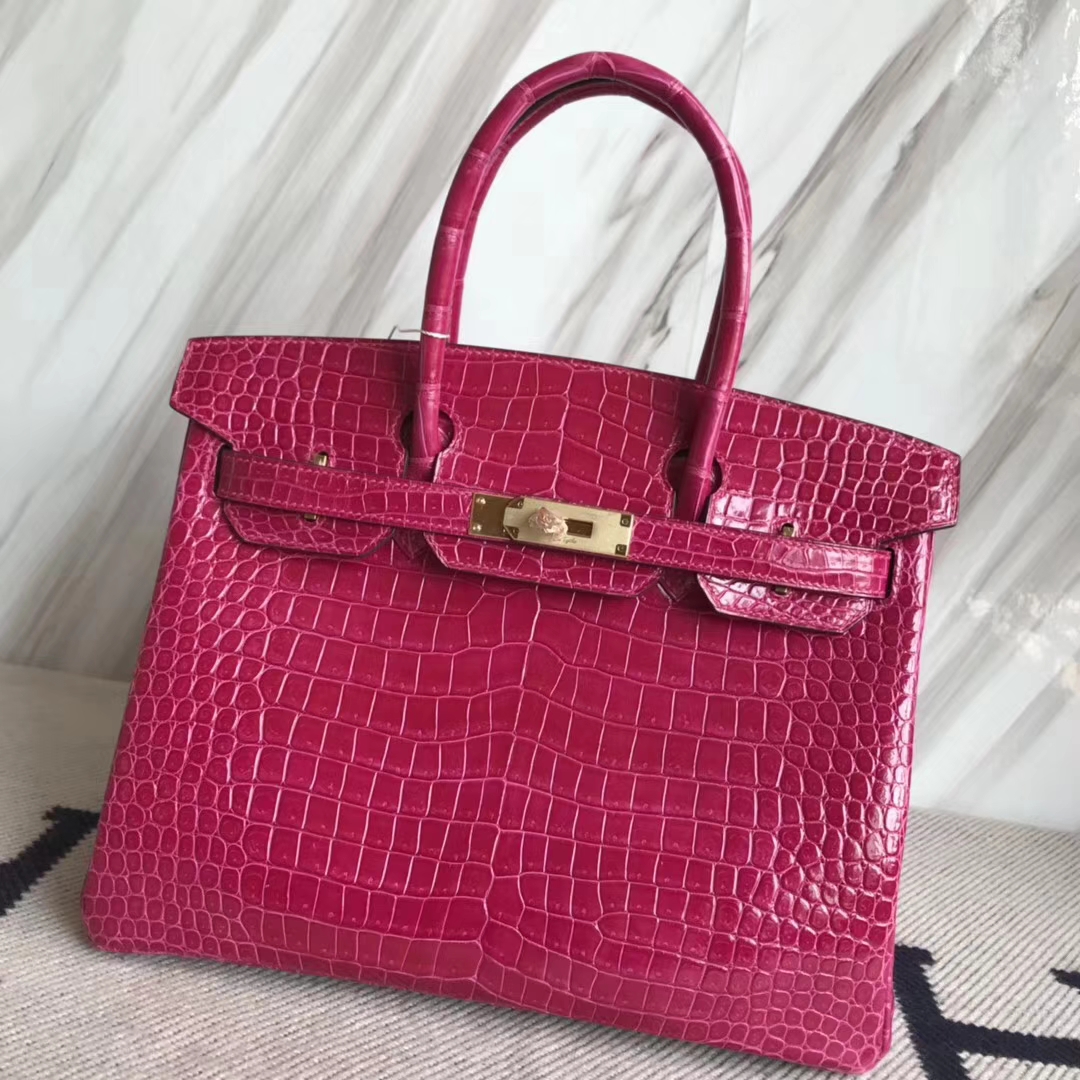 エルメスバッグ公式サイトエルメス5JピンクシャイニークロコダイルレザーBirkin30プラチナバックル