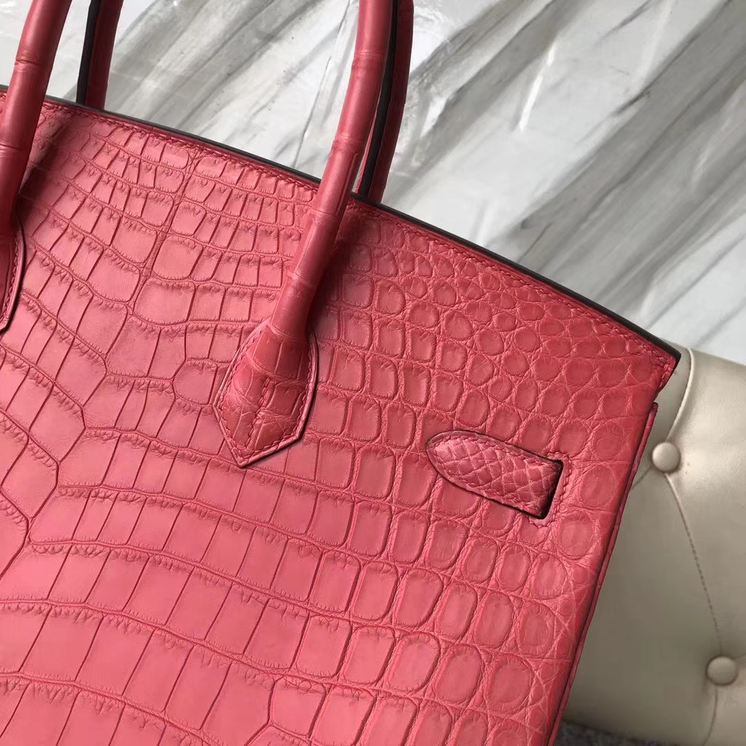 スポットエルメスプラチナバッグ価格エルメスマットクロコダイルレザーBirkin35CMA5カッコウレッドゴールドバックル