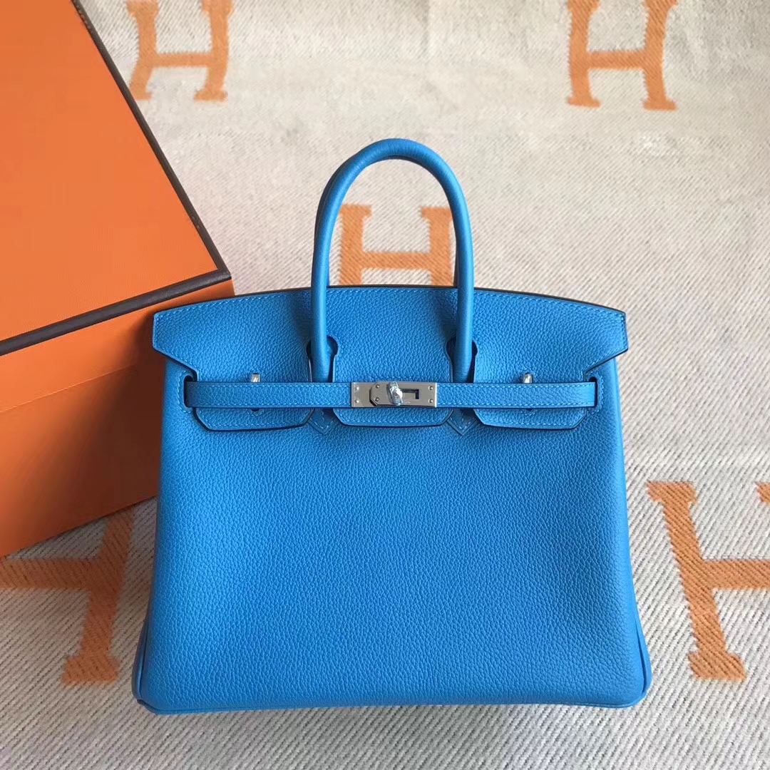 エルメスバッグ公式サイトエルメスB3タンザニアブルートーゴカーフスキンプラチナバッグBirkin25CMシルバーバックル