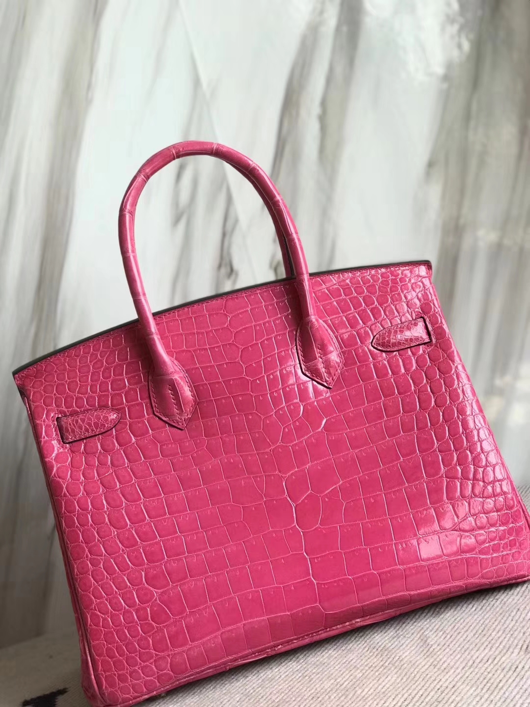 エルメスバーキンレディースバッグエルメスシャイニーベイクロコダイルレザープラチナバッグBirkin30CME5ピーチピンクゴールドバックル