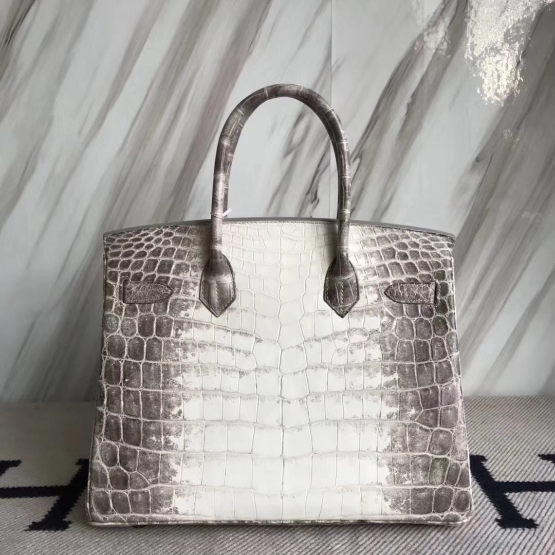 エルメスバーキンバッグエルメスヒマラヤトップクロコダイルレザープラチナバッグBirkin30CMシルバーバックル