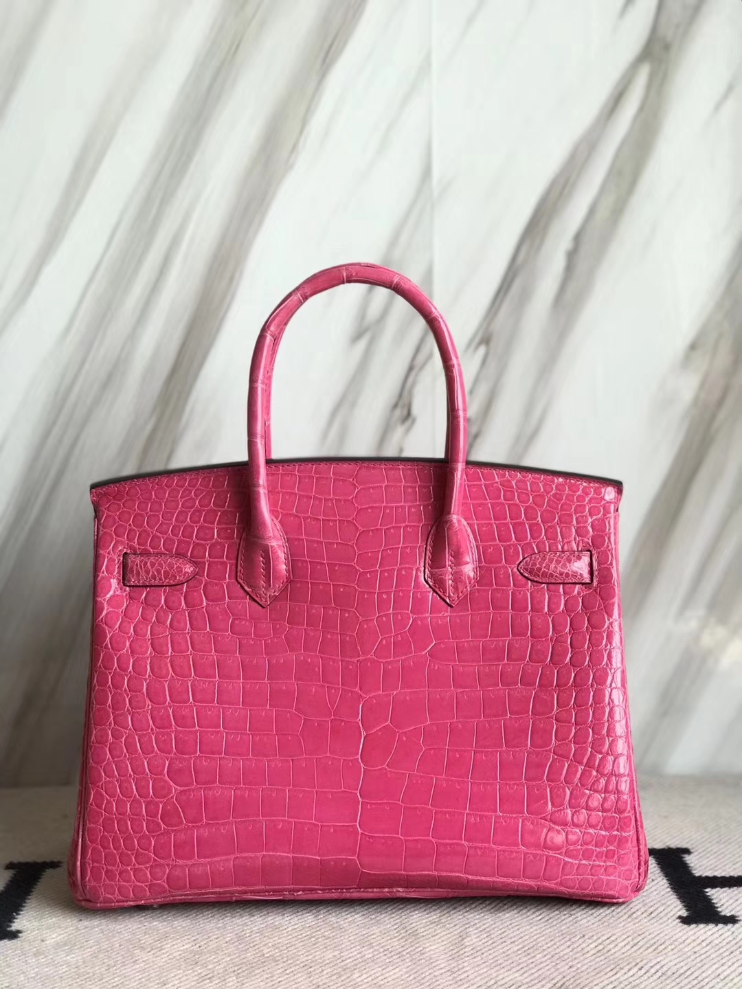 エルメスバーキンレディースバッグエルメスシャイニーベイクロコダイルレザープラチナバッグBirkin30CME5ピーチピンクゴールドバックル