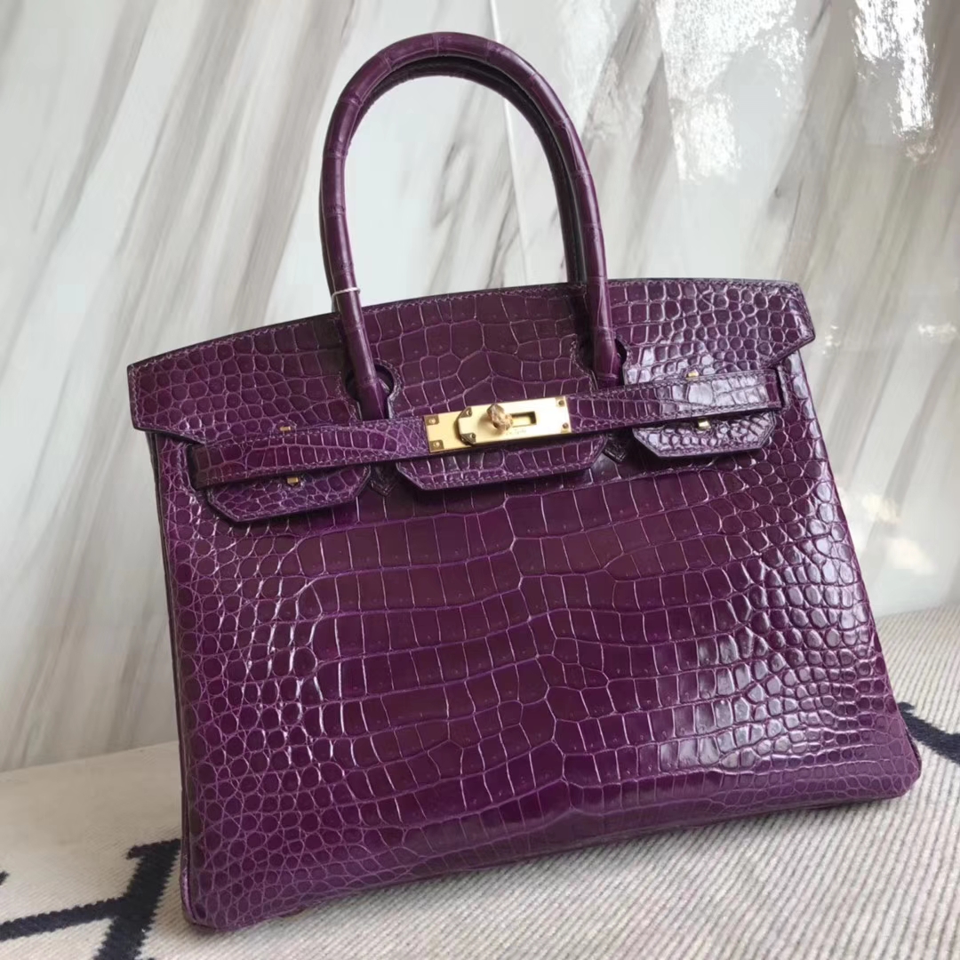 エルメスバーキンレディースバッグエルメスシャイニーオーストラリアンガルフクロコダイルレザープラチナバッグBirkin30CMゴールドバックル