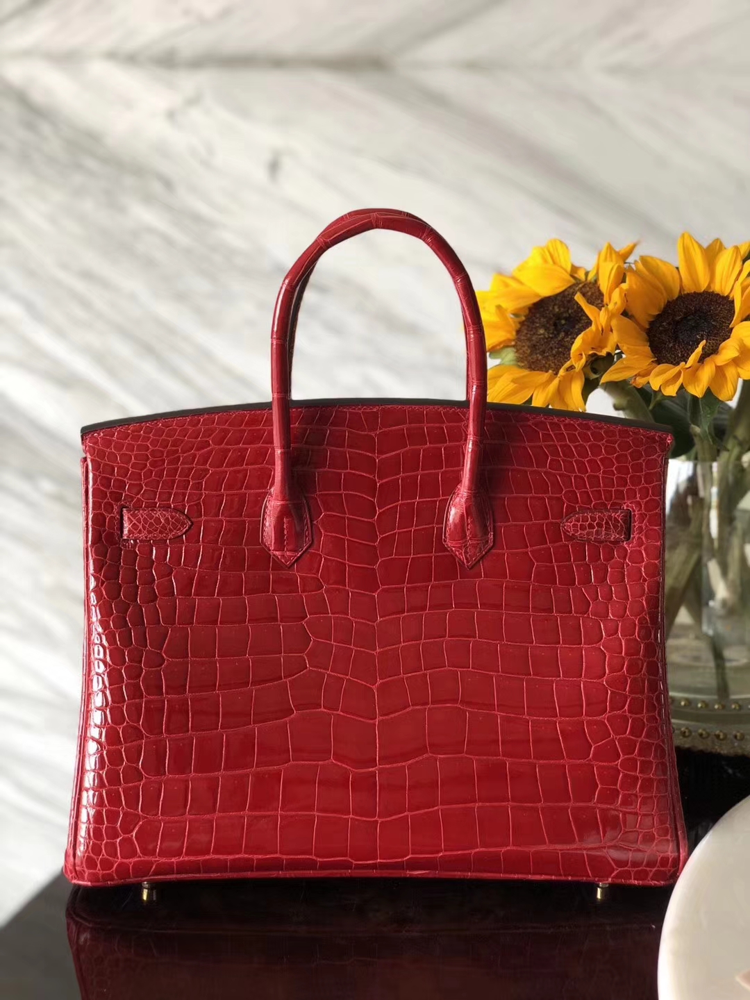 エルメスバッグ公式サイトエルメスCK95フェラーリレッドシャイニークロコダイルレザープラチナバッグBirkin35CMゴールドバックル