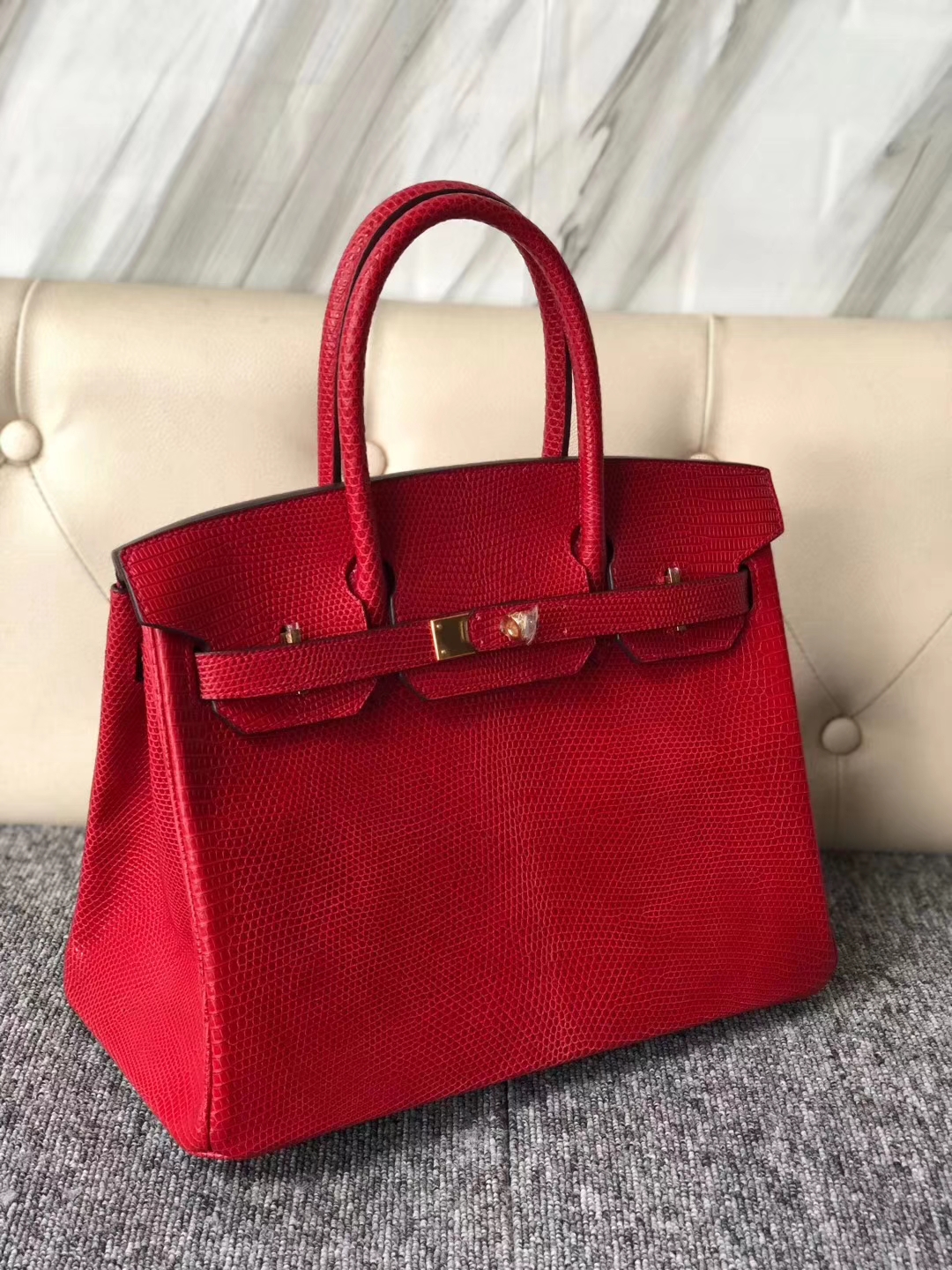 エルメスバッグ公式サイトエルメスQ5フラッグレッドシャイニートカゲスキンBirkin30プラチナバッグゴールドバックル