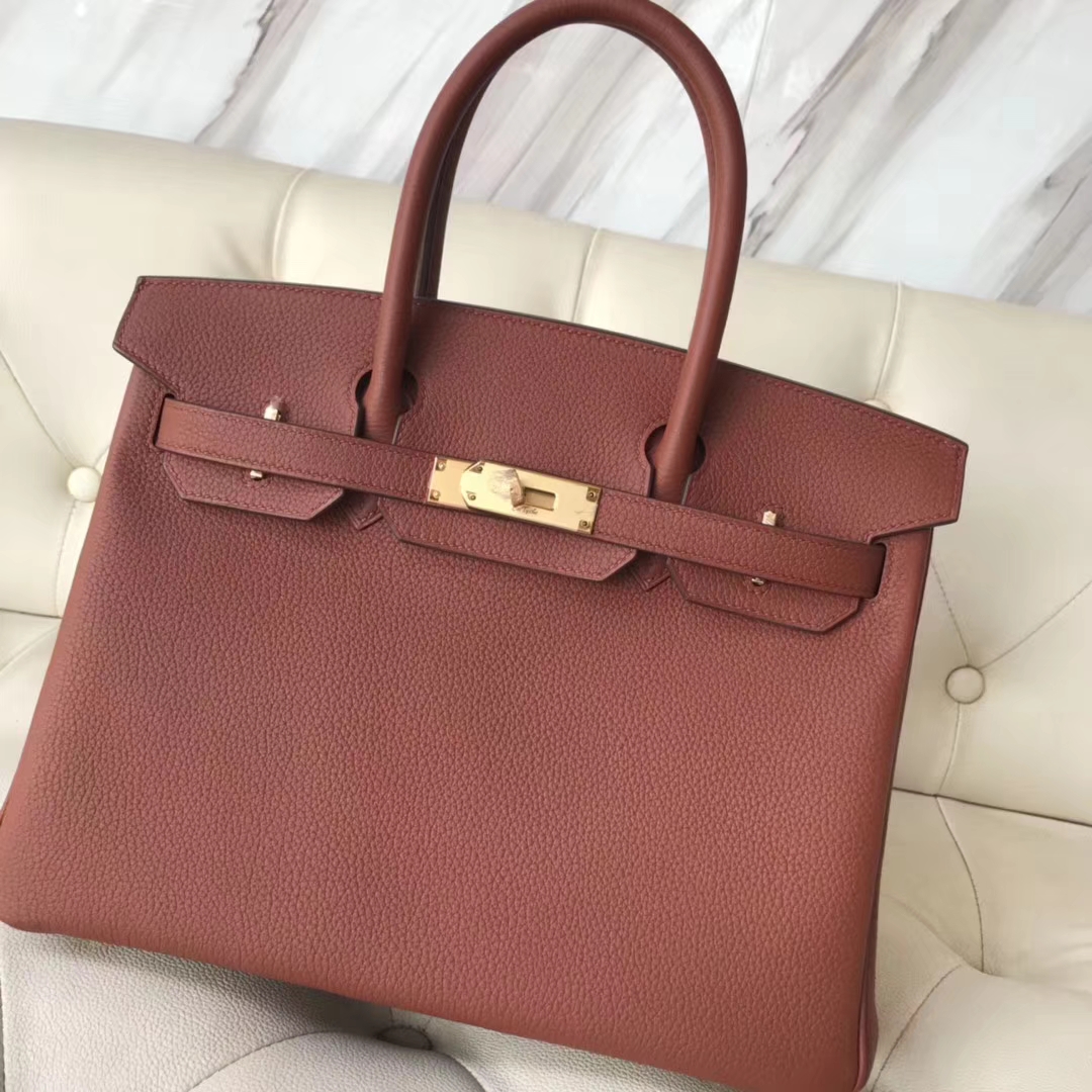 エルメスバッグ公式サイトエルメス6CブロンズゴールドオリジナルトーゴレザープラチナバッグBirkin30CMゴールドバックル