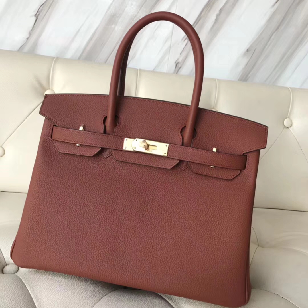 エルメスバッグ公式サイトエルメス6CブロンズゴールドオリジナルトーゴレザープラチナバッグBirkin30CMゴールドバックル