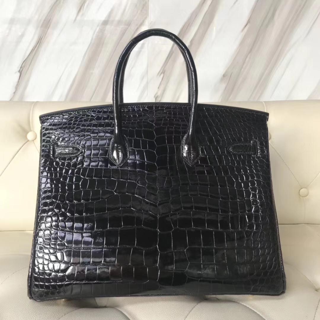 エルメスバッグ公式サイトエルメスCK89ブラックシャイニークロコダイルレザープラチナバッグBirkin35CMゴールドバックル