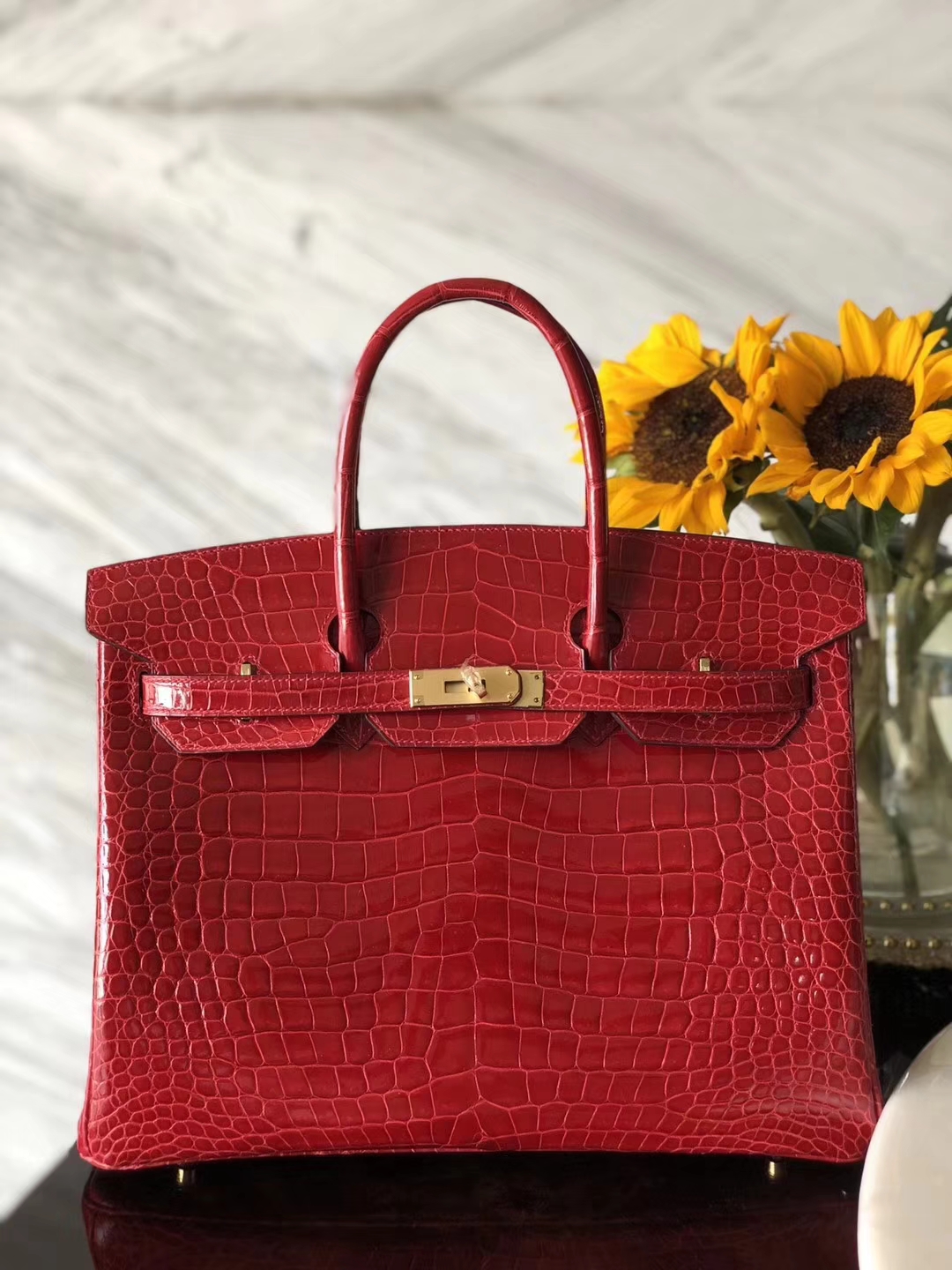 エルメスバッグ公式サイトエルメスCK95フェラーリレッドシャイニークロコダイルレザープラチナバッグBirkin35CMゴールドバックル