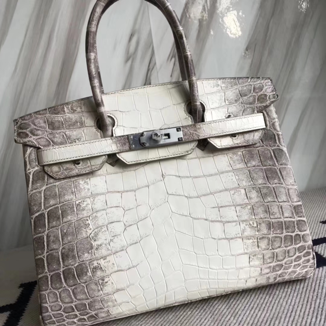 エルメスバーキンバッグエルメスヒマラヤトップクロコダイルレザープラチナバッグBirkin30CMシルバーバックル