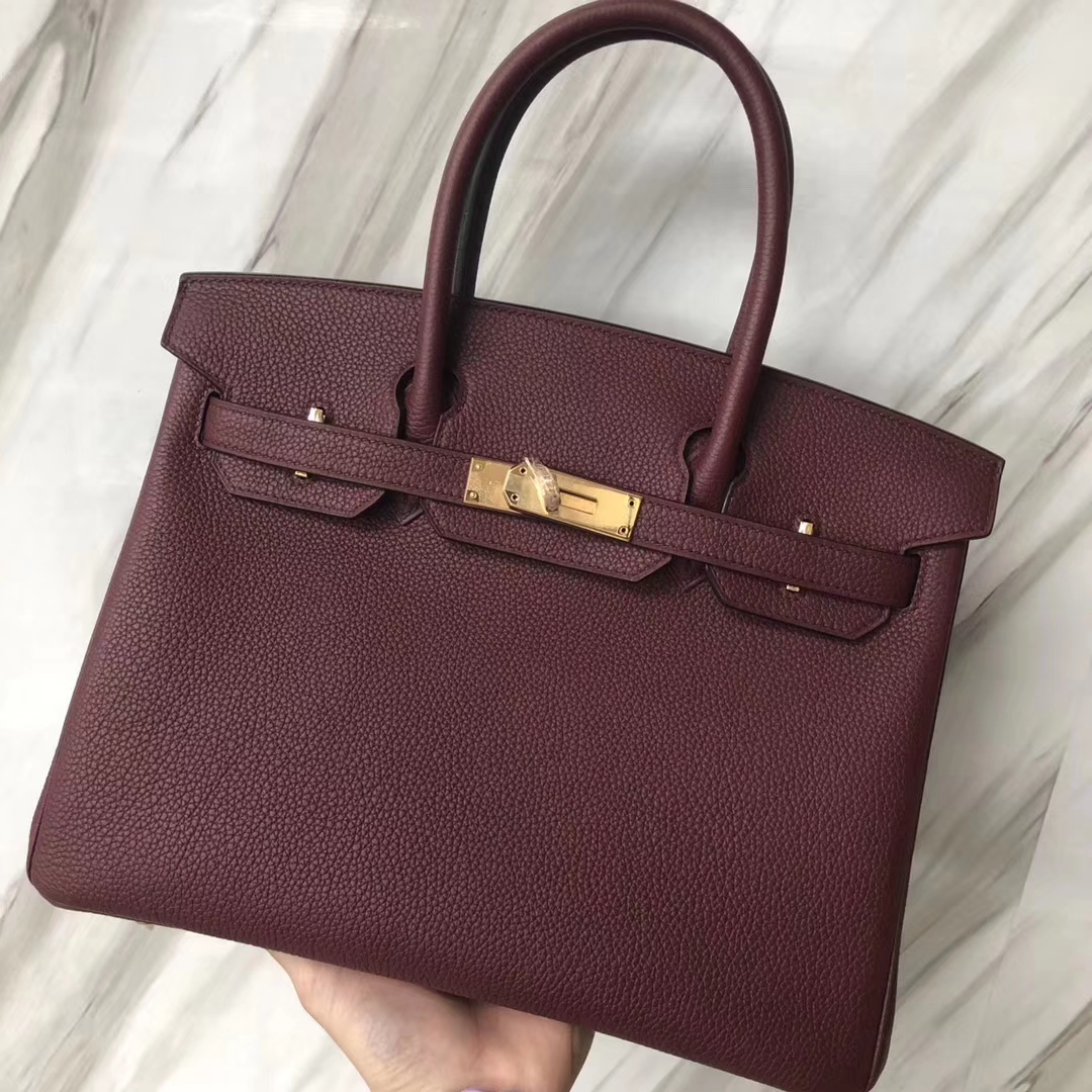 スポットエルメスバッグ公式サイトエルメスCK55エルメスレッドトーゴレザープラチナバッグBirkin30CMゴールドバックル