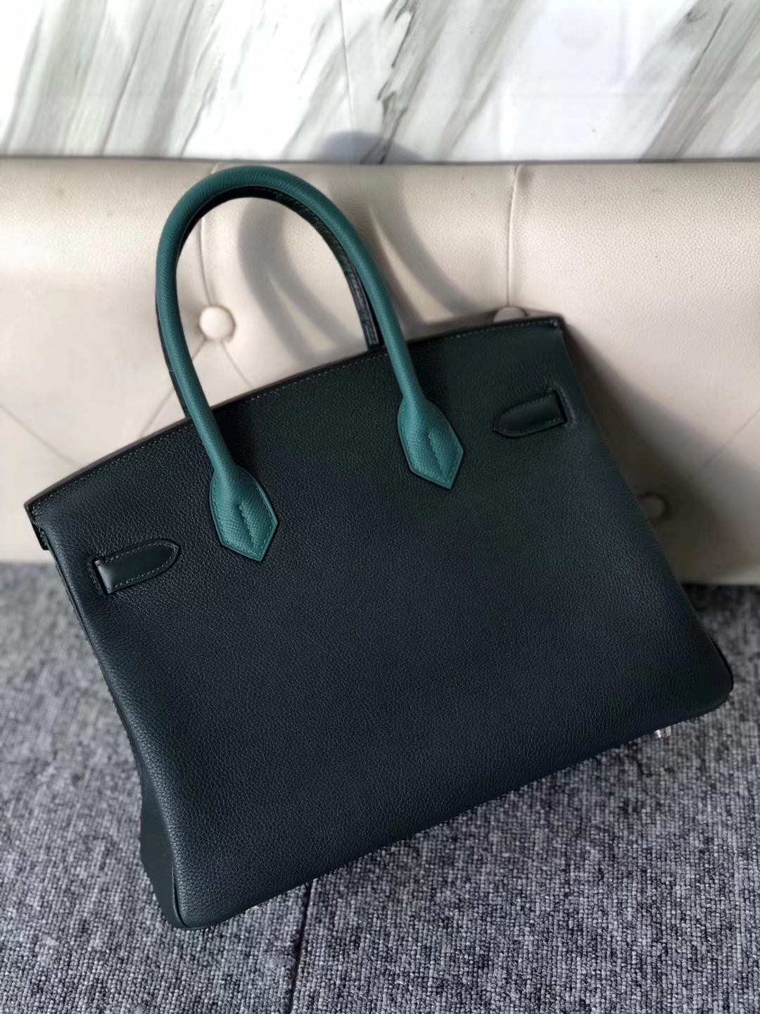 エルメスステッチプラチナバッグエルメスタッチシリーズ8カラーマッチングBirkin30CMシルバーバックル