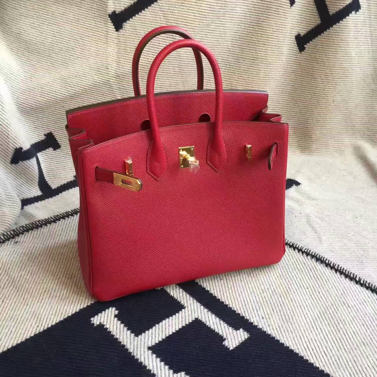 エルメスレディースバッグ価格エルメスK1ザクロレッドオリジナルエプソムパームグレイン牛革Birkin25プラチナバッグ