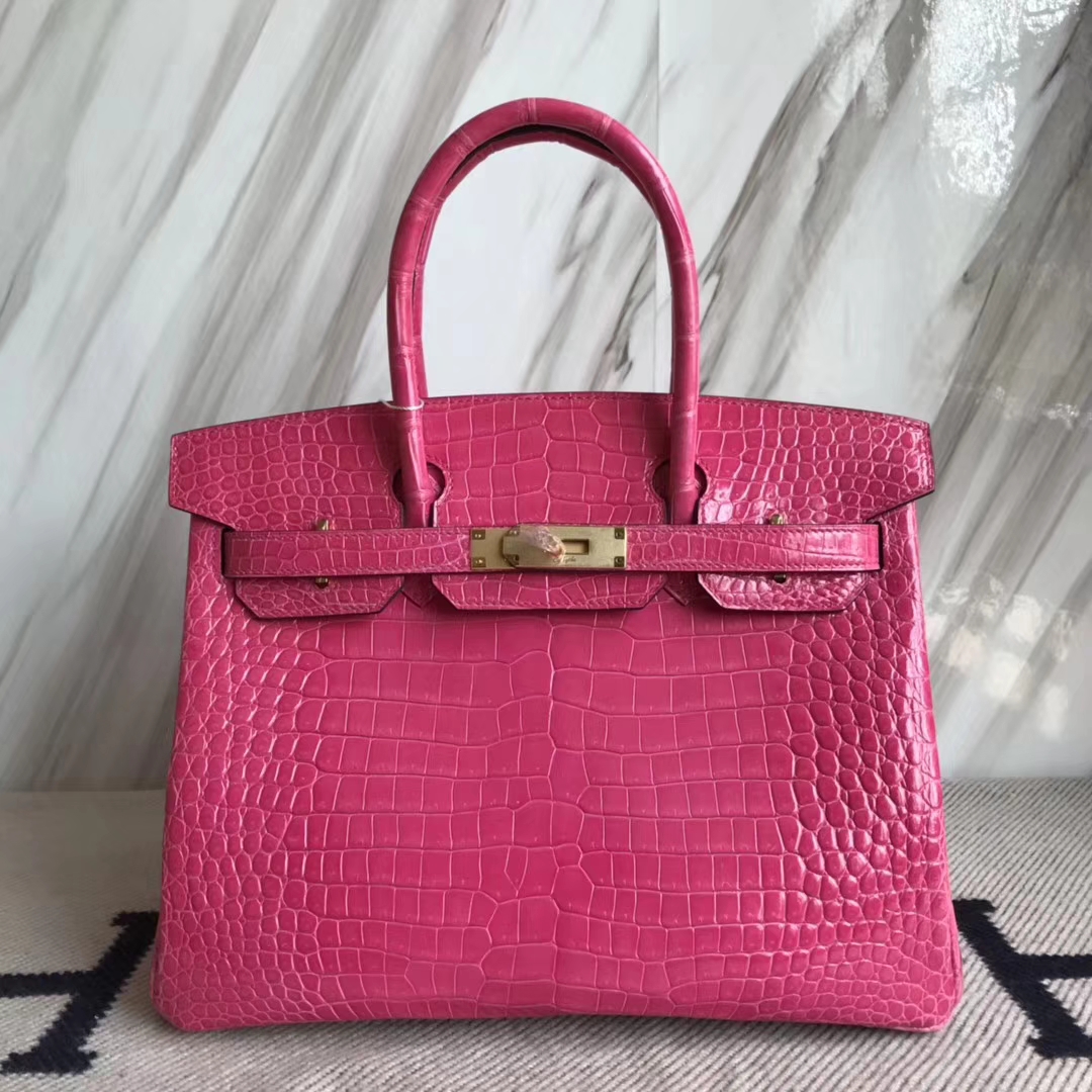 エルメスバーキンレディースバッグエルメスシャイニーベイクロコダイルレザープラチナバッグBirkin30CME5ピーチピンクゴールドバックル