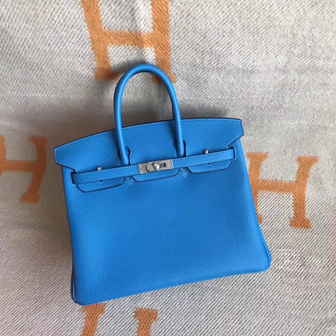 エルメスバッグ公式サイトエルメスB3タンザニアブルートーゴカーフスキンプラチナバッグBirkin25CMシルバーバックル