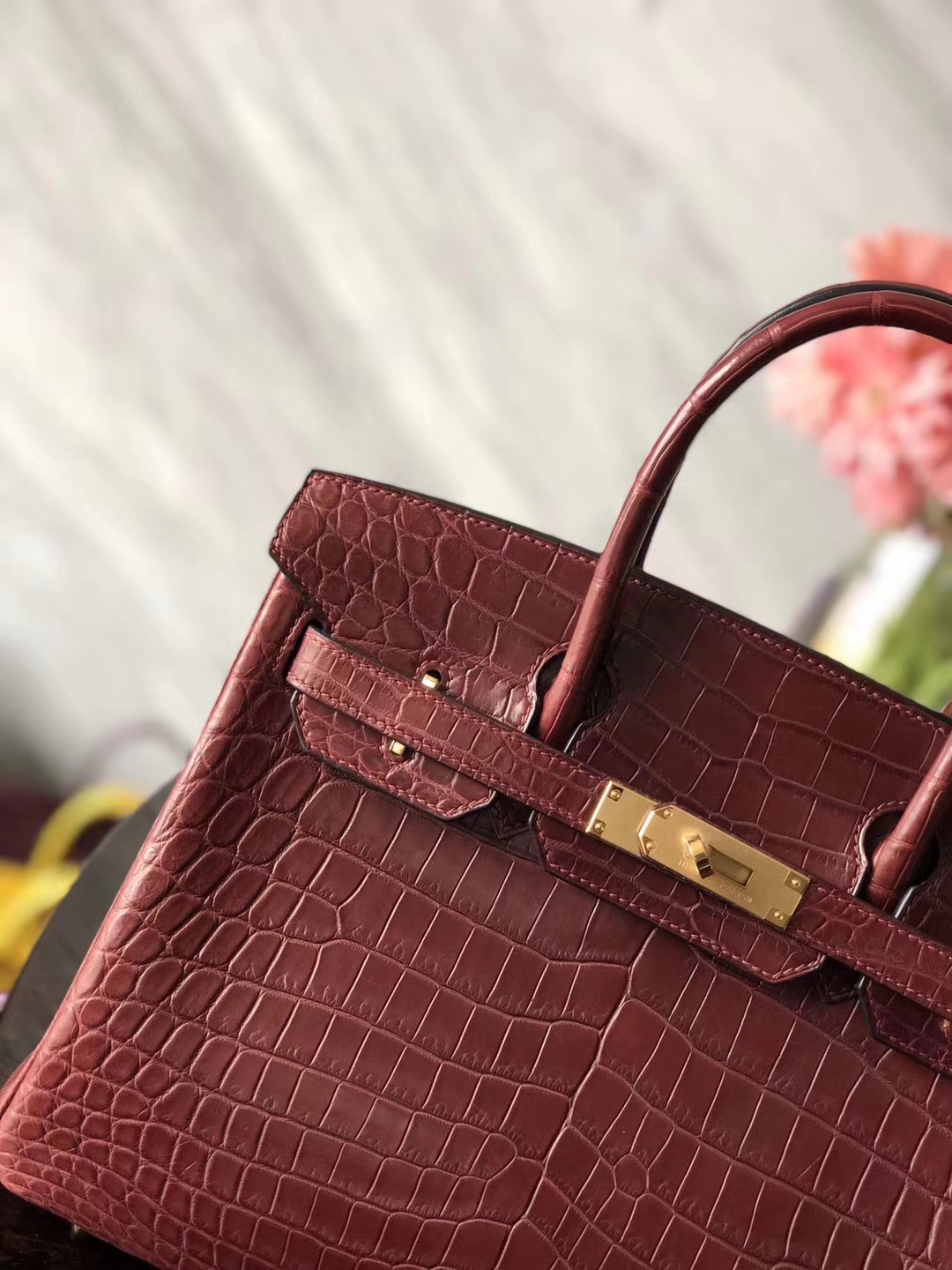 エルメスバッグ公式サイトCK55エルメスレッドマットクロコダイルレザープラチナバッグBirkin30CMゴールドバックル