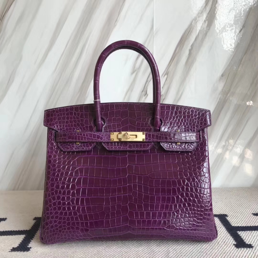 エルメスバーキンレディースバッグエルメスシャイニーオーストラリアンガルフクロコダイルレザープラチナバッグBirkin30CMゴールドバックル