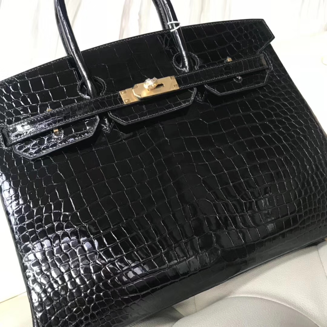 エルメスバッグ公式サイトエルメスCK89ブラックシャイニークロコダイルレザープラチナバッグBirkin35CMゴールドバックル