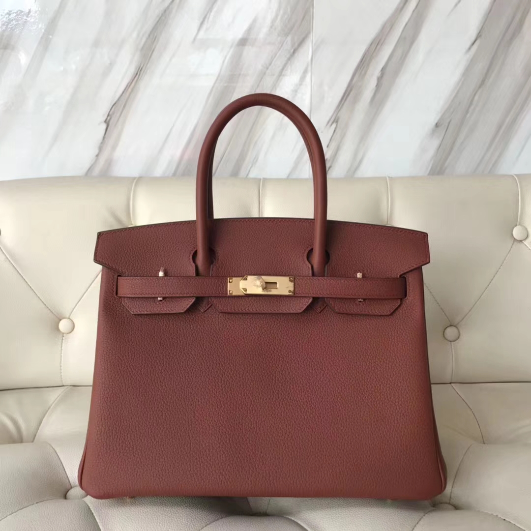 エルメスバッグ公式サイトエルメス6CブロンズゴールドオリジナルトーゴレザープラチナバッグBirkin30CMゴールドバックル