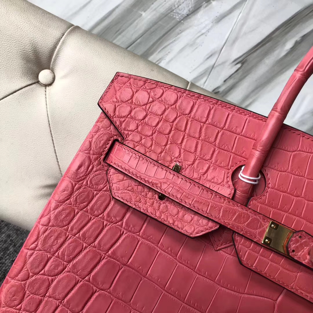 スポットエルメスプラチナバッグ価格エルメスマットクロコダイルレザーBirkin35CMA5カッコウレッドゴールドバックル