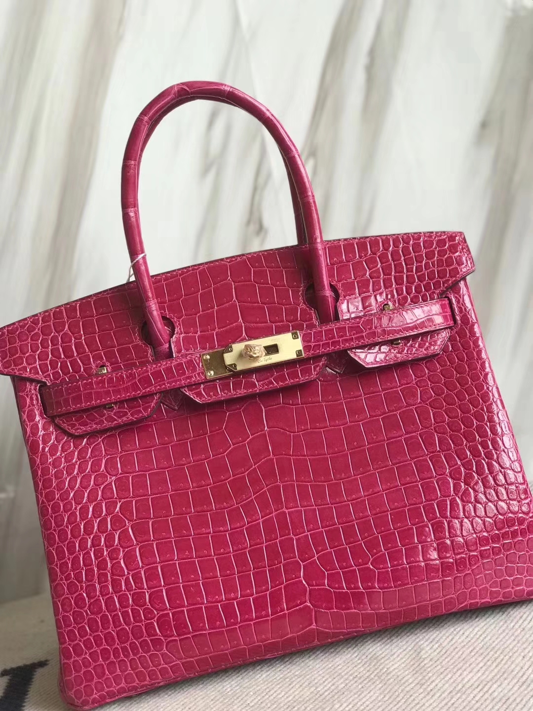 エルメスバッグ公式サイトエルメス5JピンクシャイニークロコダイルレザーBirkin30プラチナバックル