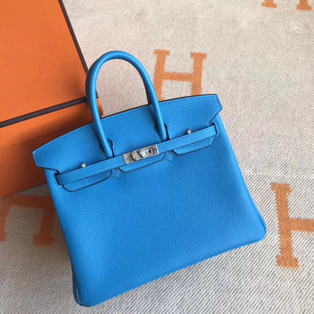 エルメスバッグ公式サイトエルメスB3タンザニアブルートーゴカーフスキンプラチナバッグBirkin25CMシルバーバックル