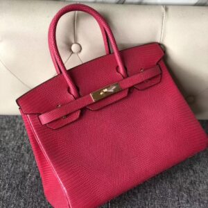バーキン展示｜エルメスリザードスキンプラチナバッグエルメスバーキン30CME5ピンクシャイニーリザードスキンゴールドバックル