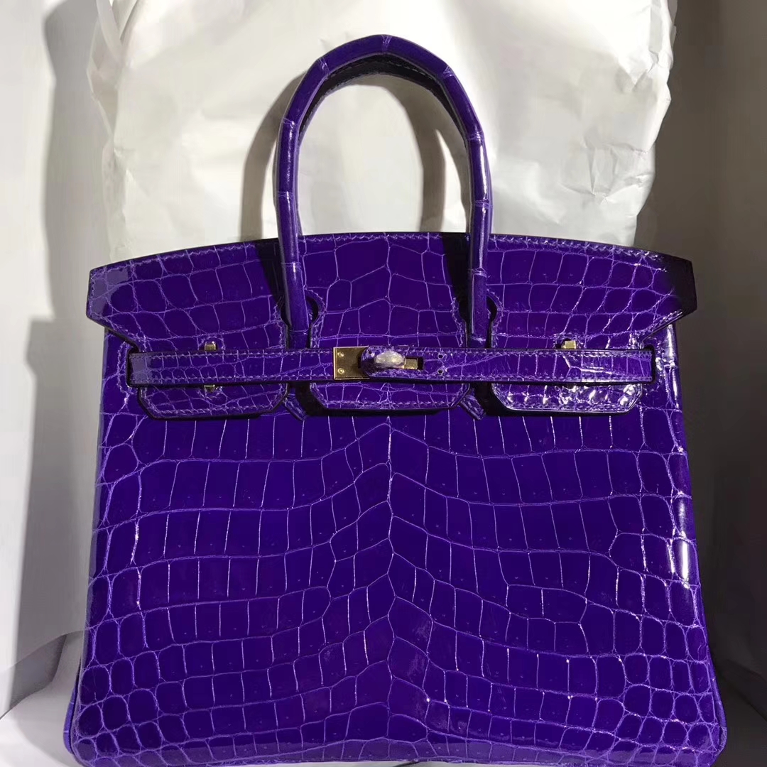 エルメスバッグ公式サイトエルメスパープルシャイニーツーポイントクロコダイルレザープラチナバッグBirkin25CMシルバーバックル