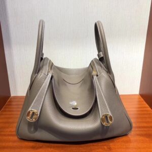 リンディ展示｜エルメスリンディ30CMエルメスCK18エレファントグレーオリジナルトーゴレザーリンディバッグシングルショルダーウィメンズバッグゴールドバックル