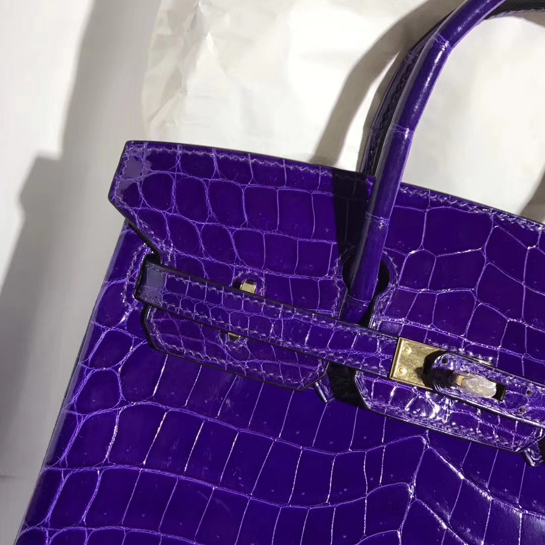 エルメスバッグ公式サイトエルメスパープルシャイニーツーポイントクロコダイルレザープラチナバッグBirkin25CMシルバーバックル