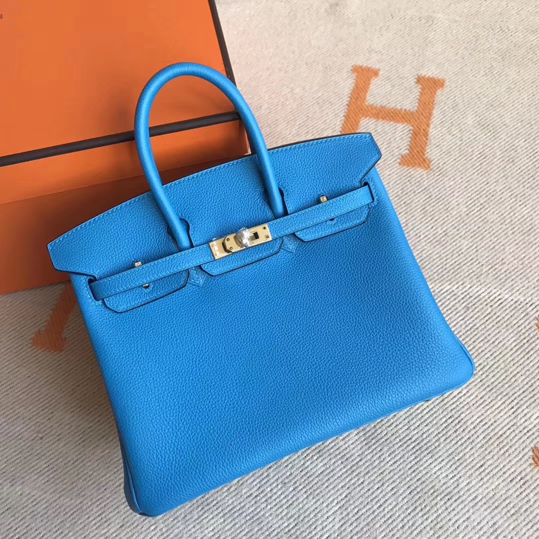 エルメスバッグ公式サイトエルメスオリジナルトーゴレザープラチナバッグBirkin25CMB3タンザニアブルーゴールドバックル