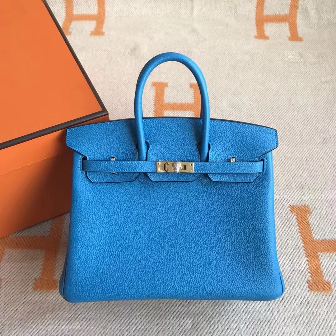 エルメスバッグ公式サイトエルメスオリジナルトーゴレザープラチナバッグBirkin25CMB3タンザニアブルーゴールドバックル