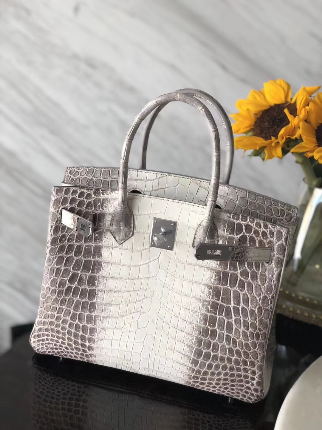 エルメスバッグ公式サイトエルメスヒマラヤカラーオリジナルクロコダイルレザープラチナバッグBirkin30CMシルバーバックル