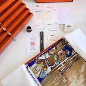 財布・小物展示｜エルメス[マイメキシカンポニー]ロイヤルブルーシルク素材レディースシルクスカーフ90*90cm