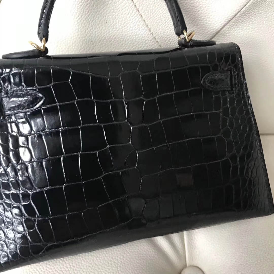 エルメスミニケリーバッグ2世代エルメスミニケリー-2CK89ブラックシャイニークロコダイルレザーゴールドバックル-hermes.earth エルメスミニケリーバッグ2世代エルメスミニケリー-2CK89ブラックシャイニークロコダイルレザーゴールドバックル