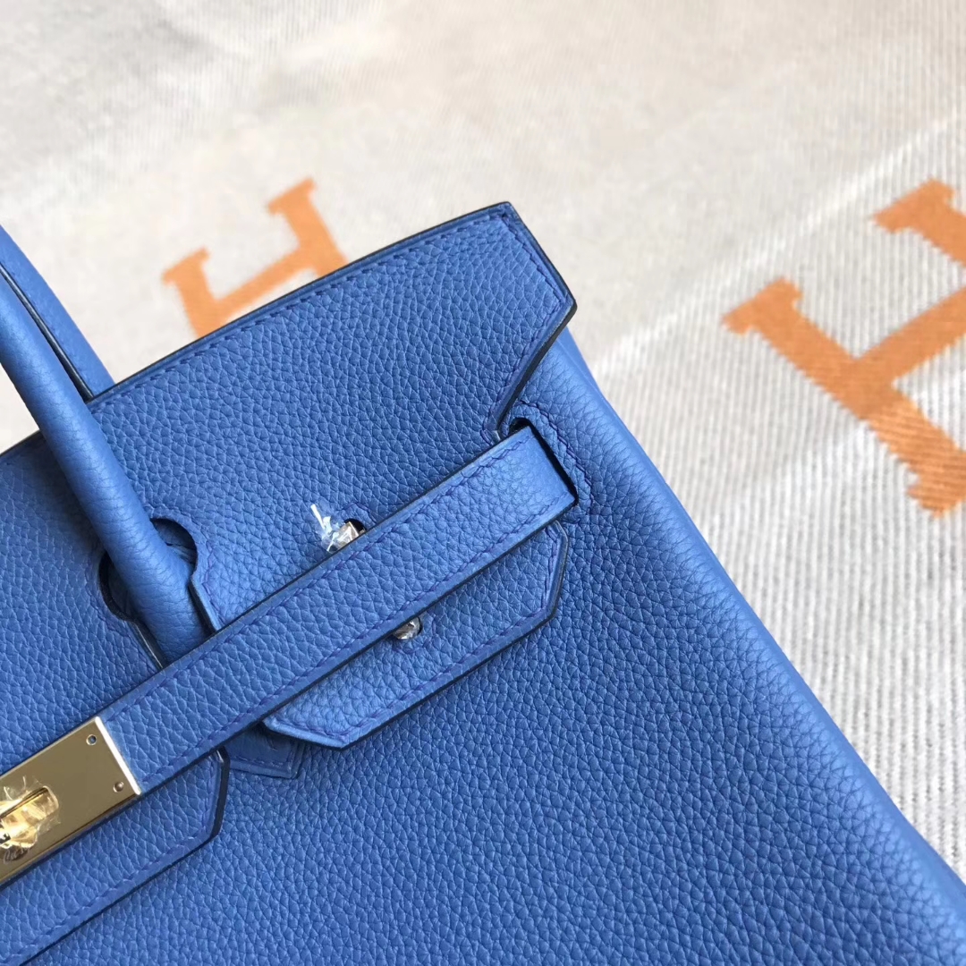 HermesBirkin30CMエルメス7Wイズミールブルートーゴカーフスキンプラチナバックル