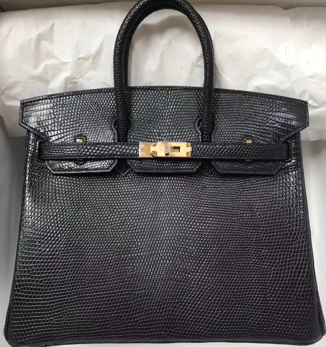 エルメスバーキン25CMエルメスCK89ブラックシャイニーリザードレザープラチナバックル
