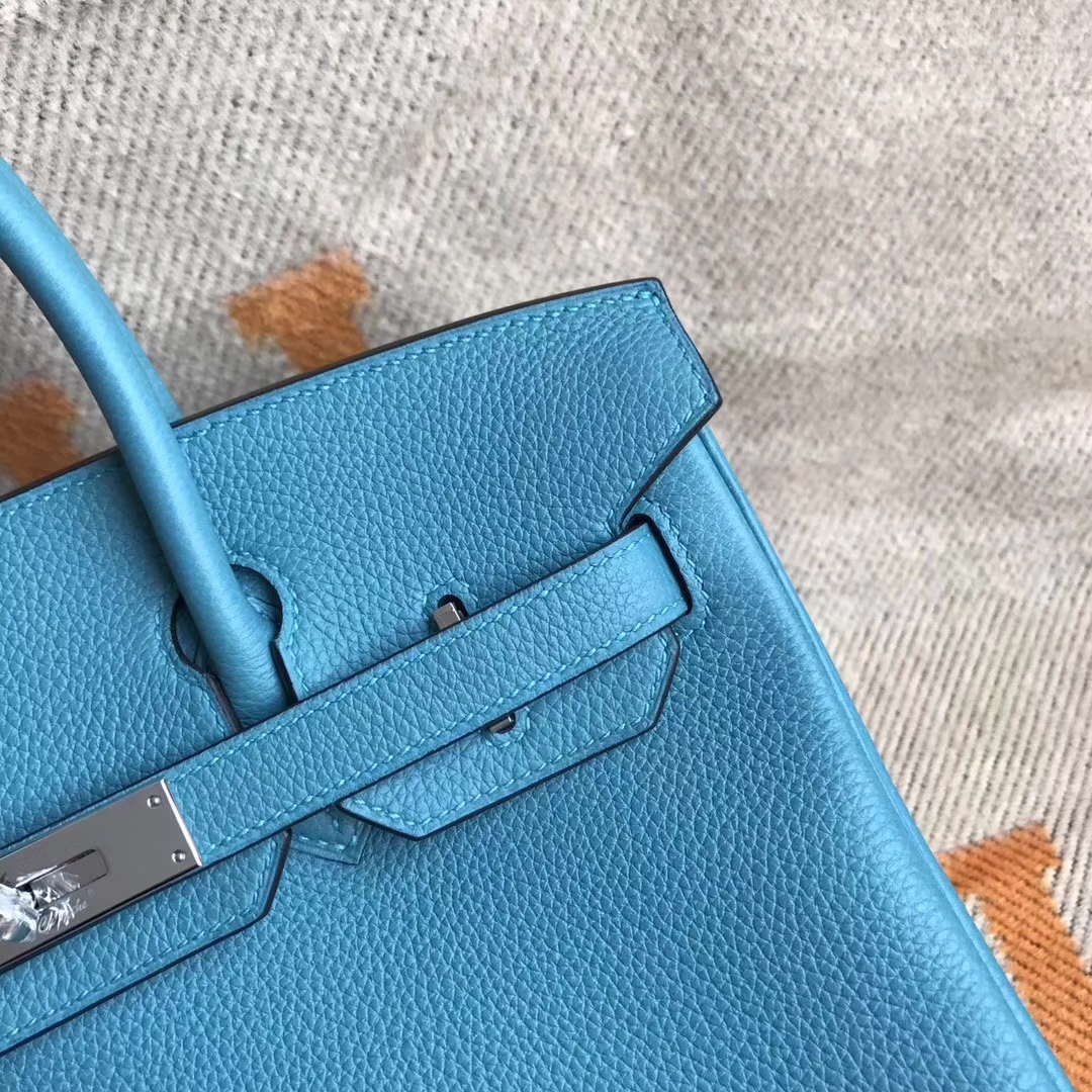 エルメスバッグ公式サイトエルメス7BターコイズブルートーゴカーフレザーBirkin30プラチナバッグシルバーバックル