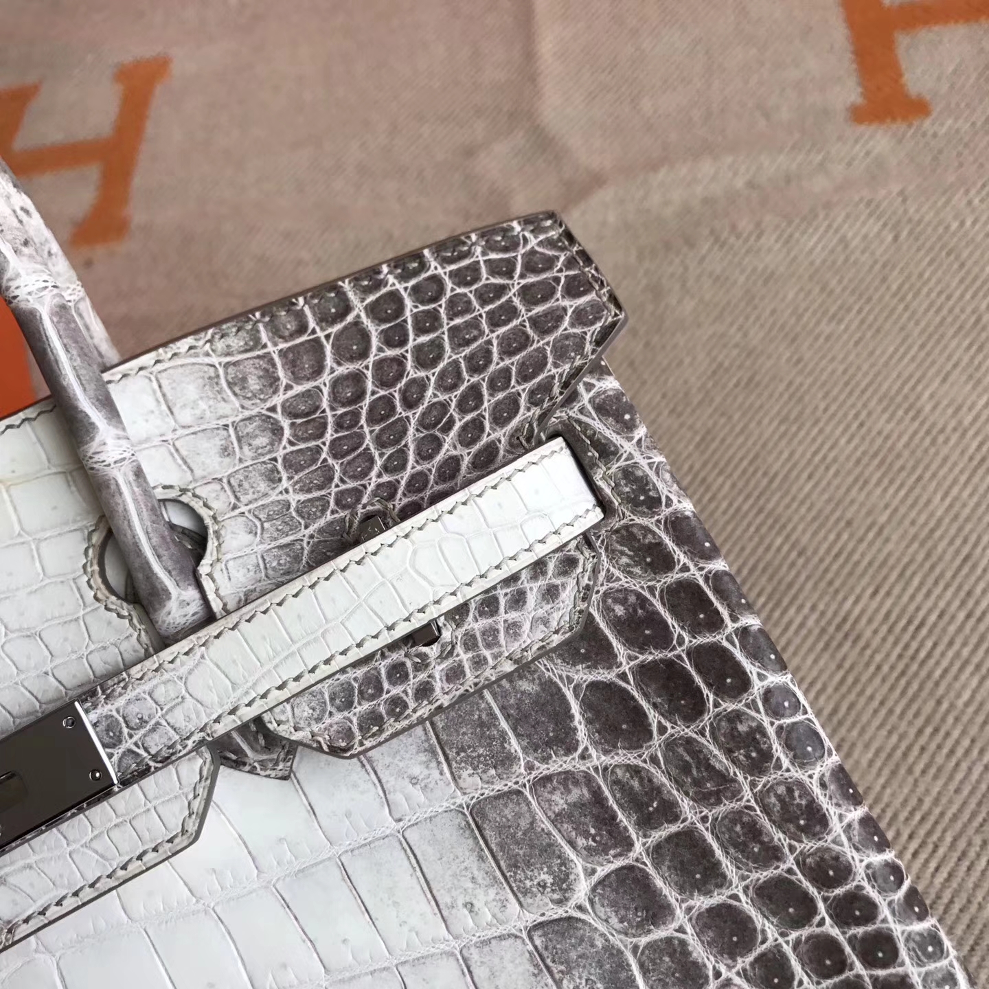 エルメスバーキンレディースバッグエルメスヒマラヤトップクロコダイルレザープラチナバッグ30cmシルバーバックル