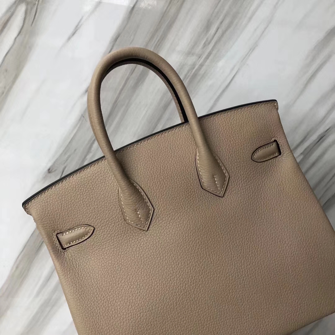 スポットエルメスプラチナバッグ価格エルメスオリジナルカーフスキンプラチナバッグBirkin25CMS2ウィンドブレーカーグレーシルバーバックル