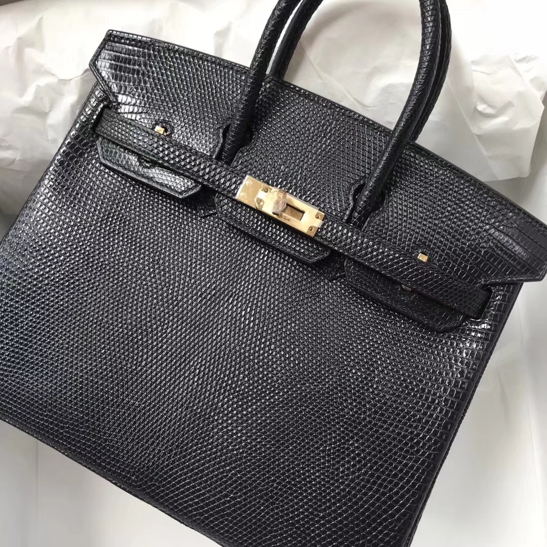 エルメスバーキン25CMエルメスCK89ブラックシャイニーリザードレザープラチナバックル