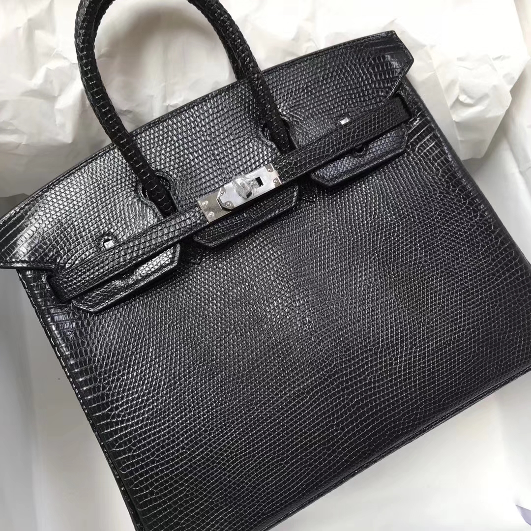 エルメスバーキン価格エルメスバーキン25CMCK89ブラックシャイニーリザードスキンシルバーバックル