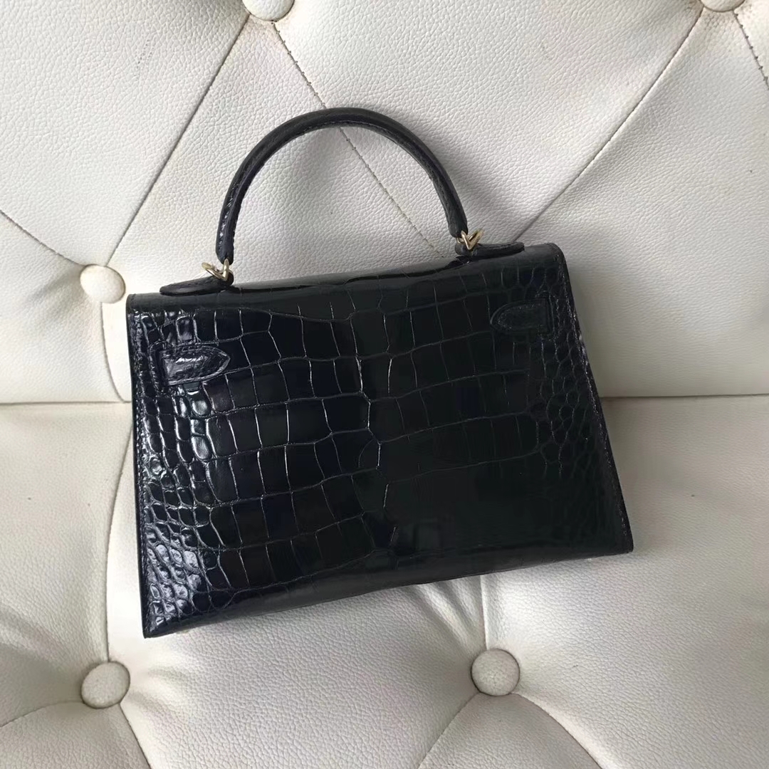 エルメスミニケリーバッグ2世代エルメスミニケリー-2CK89ブラックシャイニークロコダイルレザーゴールドバックル-hermes.earth エルメスミニケリーバッグ2世代エルメスミニケリー-2CK89ブラックシャイニークロコダイルレザーゴールドバックル