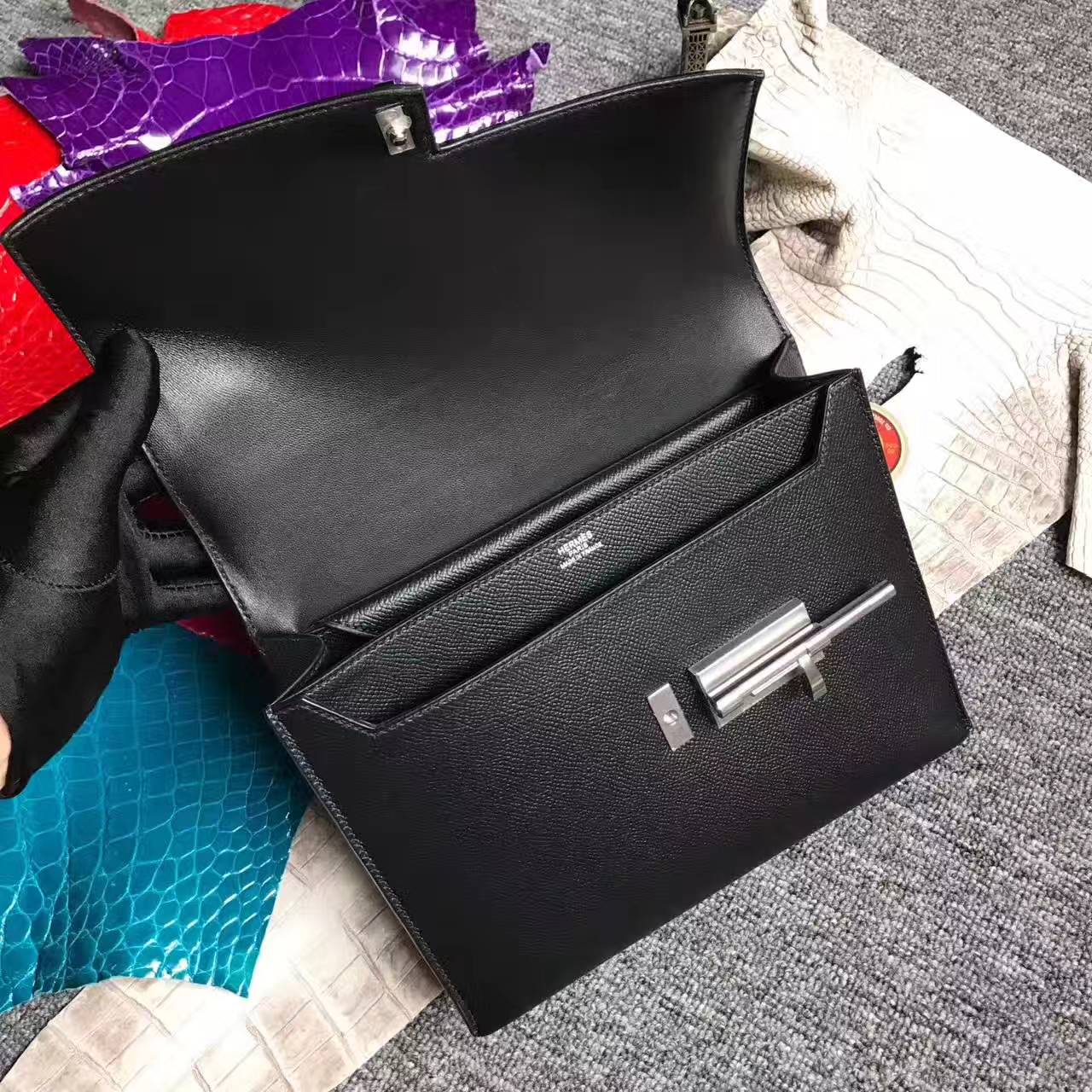 エルメスレディースバッグ価格エルメスCK89ブラックオリジナルエプソムレザーマシンガンバッグ24cm