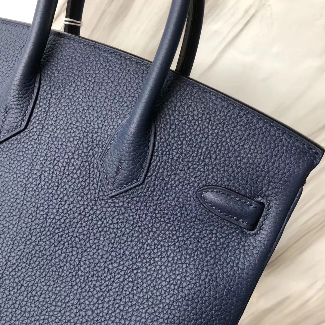 スポットエルメスバッグ公式サイトエルメスサファイアブルートーゴカーフレザーBirkin25プラチナバッグシルバーバックル