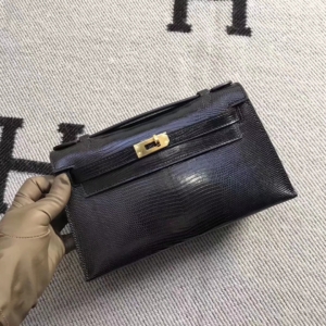 ミニケリー展示|エルメスブラックトップリザードレザーミニケリーバッグハンドバッグMinikelly22CMシルバーバックル
