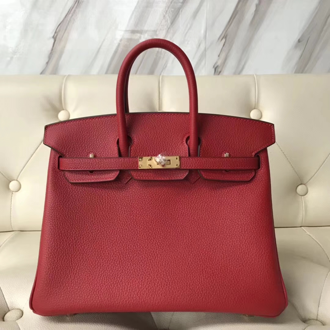 エルメスバッグ公式サイトエルメスQ5フラッグレッドオリジナルトーゴカーフスキンプラチナバッグBirkin25CMゴールドバックル