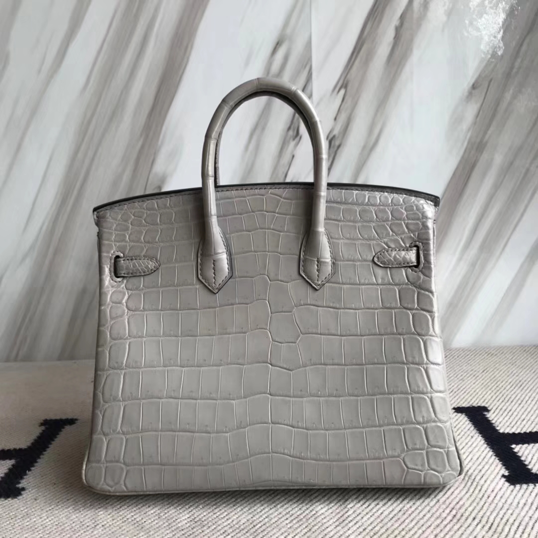 エルメスバッグ公式サイトエルメスM8パリグレーシャイニークロコダイルレザーBirkin25プラチナバッグシルバーバックル