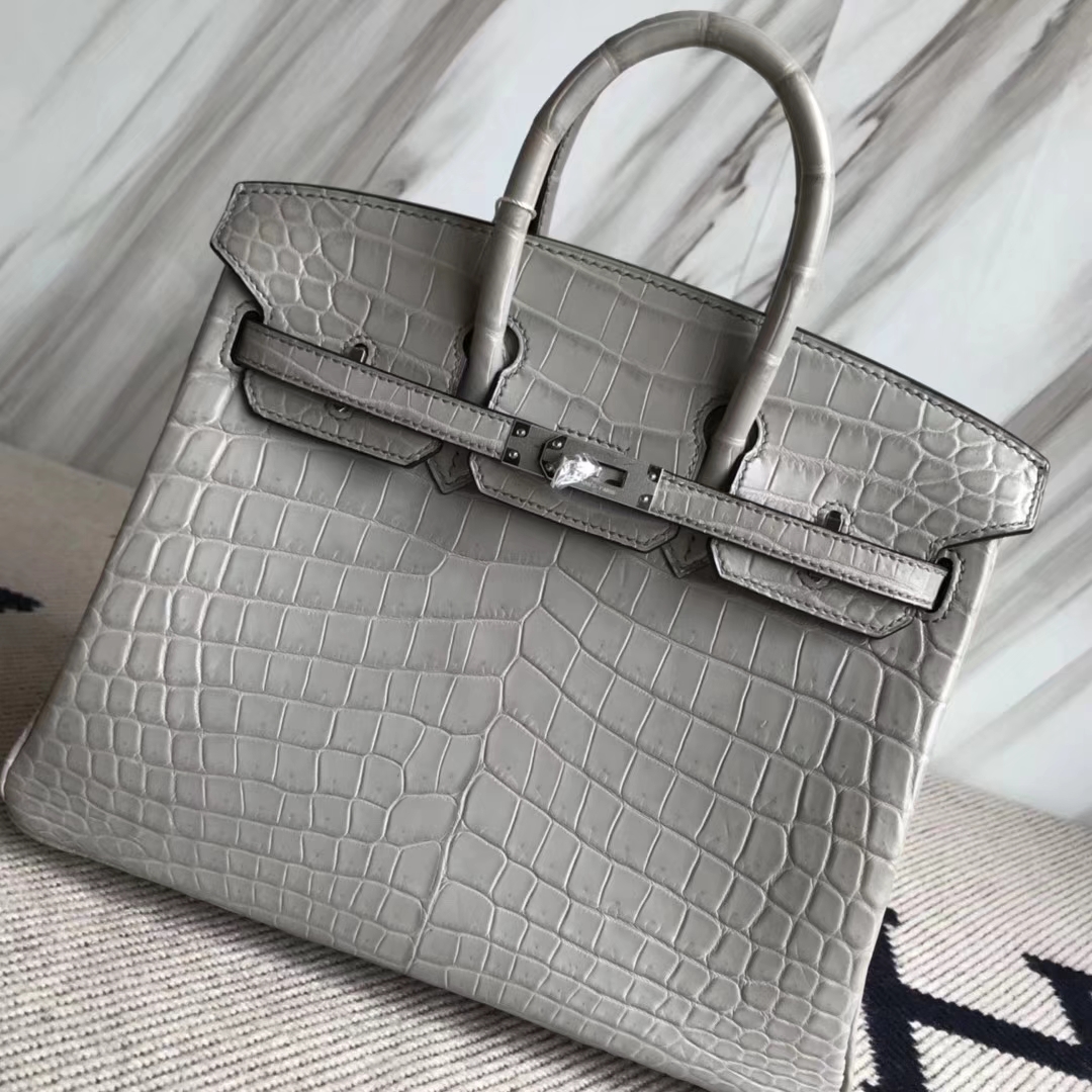 エルメスバッグ公式サイトエルメスM8パリグレーシャイニークロコダイルレザーBirkin25プラチナバッグシルバーバックル